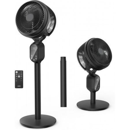 TwinFlow Fan For Bedroom, Pedestal Fans 90°+90° Smart Oscillating, Standing Fans for Home 12 Speeds, 4 modes, 12H Timer, Quiet Floor Fan with DC Motor 20dB, 90ft for Room, 22-35'' Adjustable Height