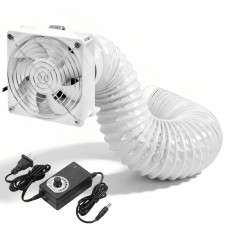 TwinFlow 4in Fume Extractor, Air Exhaust/Blower Fan Kit with 6.5ft Dryer Hose Kit, 3000RPM 12038 DC12V Dual Ball Bearings, for 3D Printer, 3D Laser, Grow Tent - White