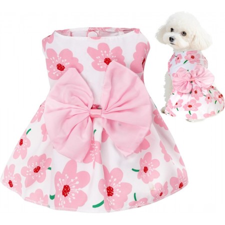 TwinFlow Floral Dog Dress Cute Dog Skirt Pet Dress Summer Pet Clothes for Puppy Small Cats
