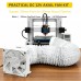 TwinFlow 4in Fume Extractor, Air Exhaust/Blower Fan Kit with 6.5ft Dryer Hose Kit, 3000RPM 12038 DC12V Dual Ball Bearings, for 3D Printer, 3D Laser, Grow Tent - White