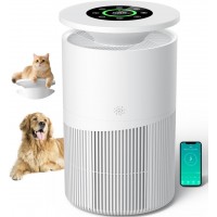 TwinFlow Air Purifier for Home Large Room up to 3620Ft², H13 True HEPA Air Purifiers for Home Pet Hair Dander Odor Pollen, Air Cleaner with Smart WiFi, 360° Air Intake, Auto Mode, Pet Lock, 22dB Quiet