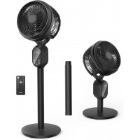 TwinFlow Fan For Bedroom, Pedestal Fans 90°+90° Smart Oscillating, Standing Fans for Home 12 Speeds, 4 modes, 12H Timer, Quiet Floor Fan with DC Motor 20dB, 90ft for Room, 22-35'' Adjustable Height